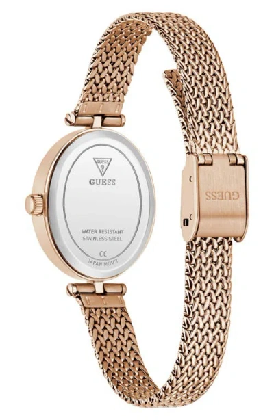 Guess Ruby Oval Mesh Strap Watch, 24mm In Pink