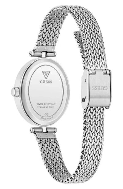 Guess Ruby Oval Mesh Strap Watch, 24mm In Silver