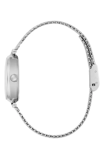 Guess Ruby Oval Mesh Strap Watch, 24mm In Silver