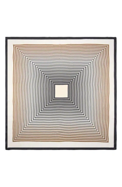 Mango Geometric Stripe Satin Square Scarf In Multi