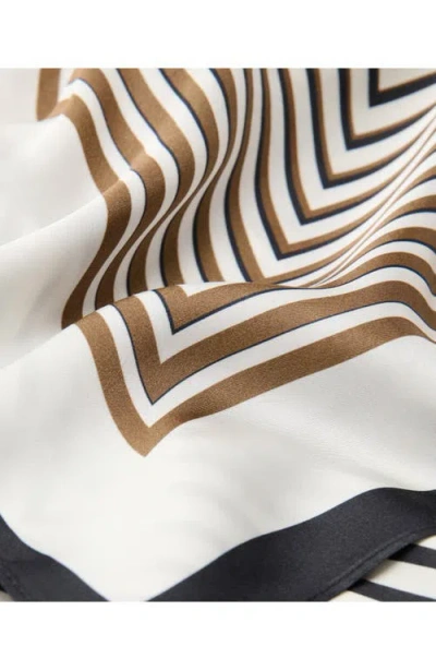 Mango Geometric Stripe Satin Square Scarf In Multi