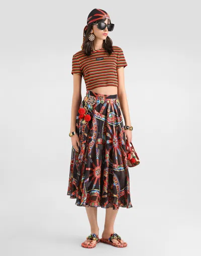 Dolce & Gabbana Striped Jersey T-shirt In Multicolor