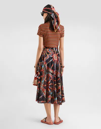 Dolce & Gabbana Striped Jersey T-shirt In Multicolor