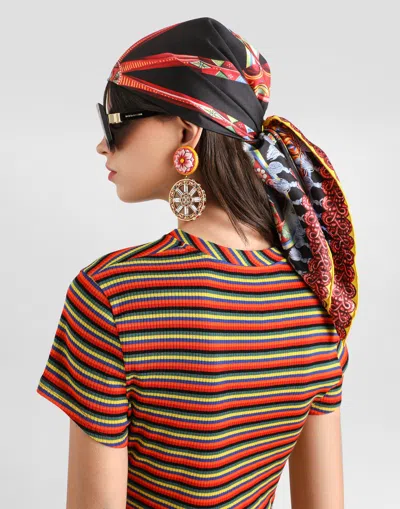 Dolce & Gabbana Striped Jersey T-shirt In Multicolor