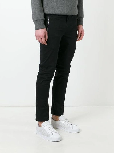 Shop Neil Barrett Skinny Chino Trousers - Black