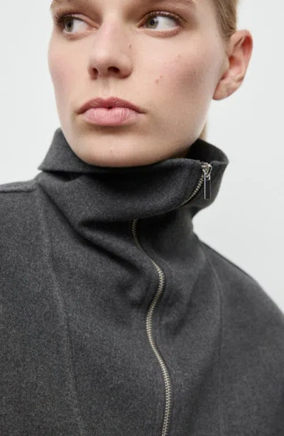 Mango Half Zip Sweatshirt In Gray