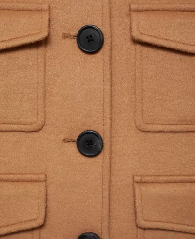 Mango Wool Jacket With Pockets In Animal Print