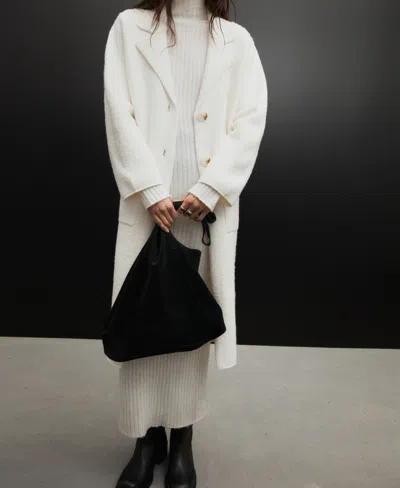 Mango Knitted Long Coat In Multi