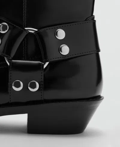 Mango Patent Engineer Boot In Black