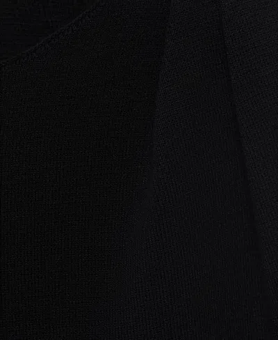 Mango Asymmetrical Knitted Dress With Strap In Black