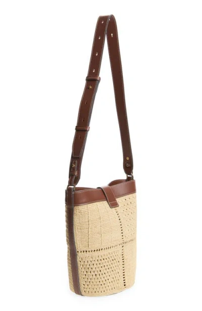 Anya Hindmarch Raffia Patchwork Bucket Bag In Neutral