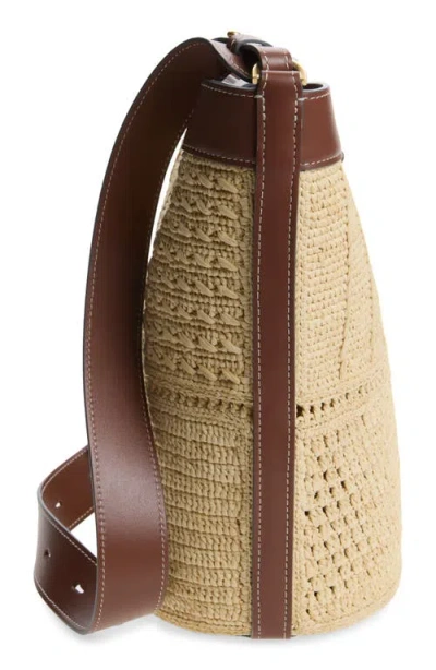 Anya Hindmarch Raffia Patchwork Bucket Bag In Neutral