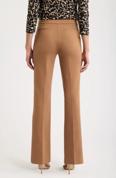 Ak Anne Klein Side Tab Pull-on Trousers In Brown