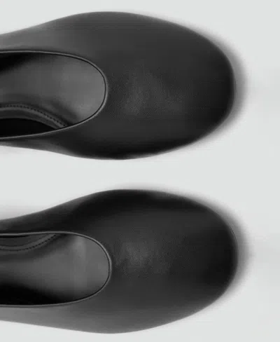Mango Flat Shoes With Eyelet Ankle Strap In Black