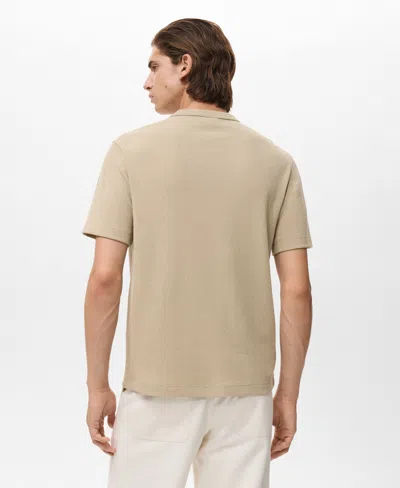 Mango Relaxed Fit Solid Cotton T-shirt In Brown