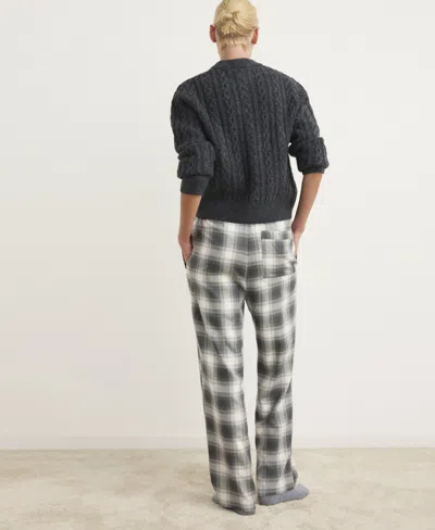Mango Plaid Flannel Pajama Pants In Gray