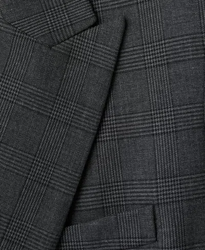 Mango Women's Double-breasted Check Suit Jacket In Gray