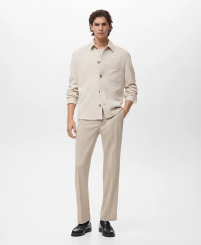 Mango Regular Fit Flannel Overshirt In Neutral