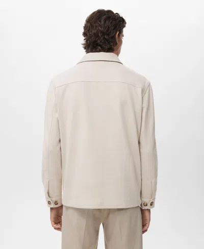 Mango Regular Fit Flannel Overshirt In Neutral