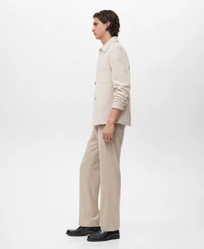 Mango Regular Fit Flannel Overshirt In Neutral
