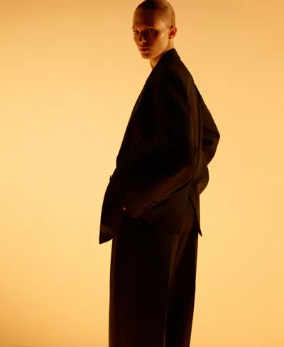 Mango Selection Pleat Front Straight Leg Pants In Black