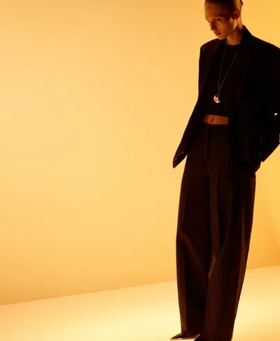 Mango Selection Pleat Front Straight Leg Pants In Black