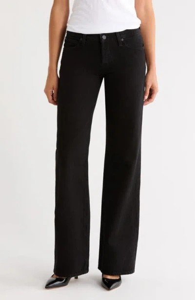 Frame The Pixie Gray Cotton Low Rise Bootcut Jeans In Black In Black
