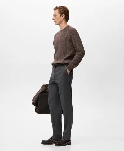 Mango Men's Regular-fit Pleated Pants In Gray