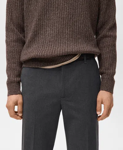 Mango Men's Regular-fit Pleated Pants In Gray