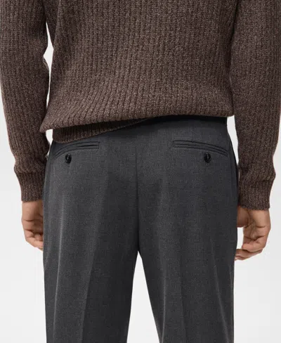 Mango Men's Regular-fit Pleated Pants In Gray