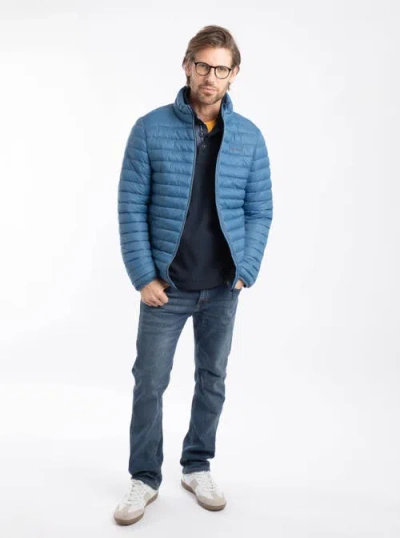 Weird Fish Crantock Showerproof Padded Jacket In Blue