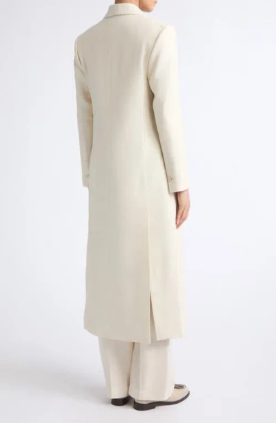 Eleventy Herringbone Wool Blend Duster Jacket In White