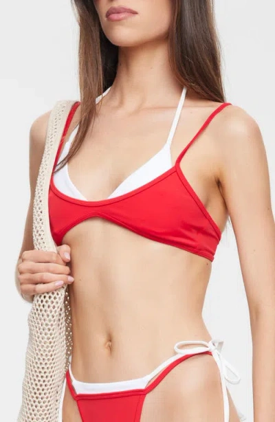 Lioness Rhode Bikini Top In Red