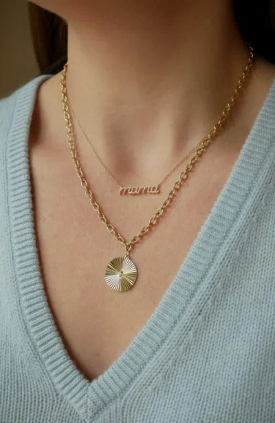 Ef Collection Diamond Script 'mama' Necklace In Gold