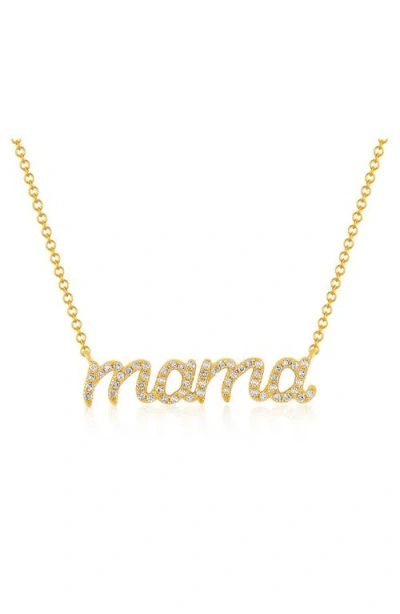 Ef Collection Diamond Script 'mama' Necklace In Gold
