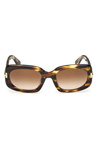 Tom Ford Rectangle Icon Collection Sunglasses In Brown