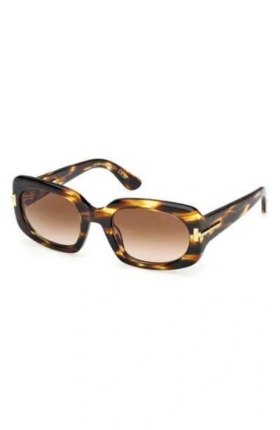 Tom Ford Rectangle Icon Collection Sunglasses In Brown