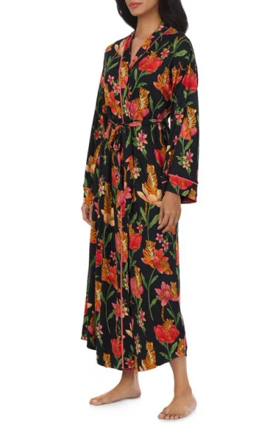 Room Service Pjs Print Long Robe In Multi