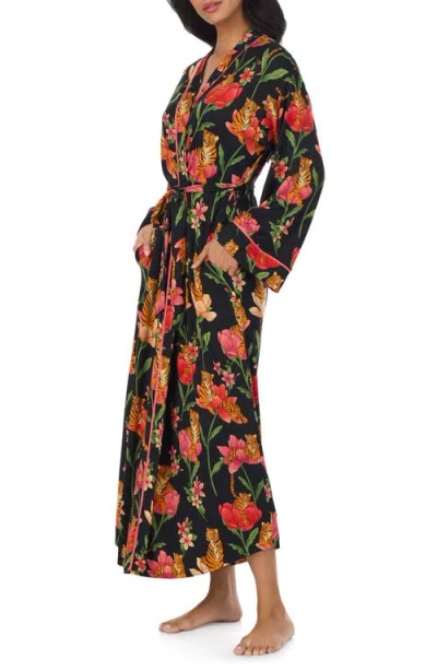 Room Service Pjs Print Long Robe In Multi