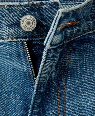 Mango Slim-fit Denim Bermuda Shorts In Blue