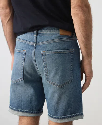 Mango Slim-fit Denim Bermuda Shorts In Blue