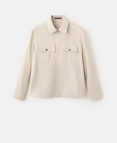 Mango Regular-fit Modal Jacket With Pockets In Neutral