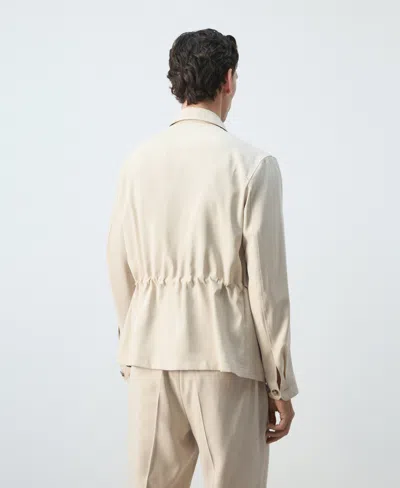 Mango Regular-fit Modal Jacket With Pockets In Neutral
