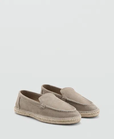 Mango Jute Leather Shoe In Medium Brown