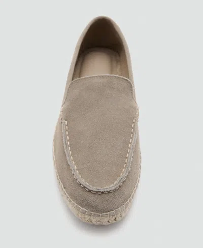 Mango Jute Leather Shoe In Medium Brown