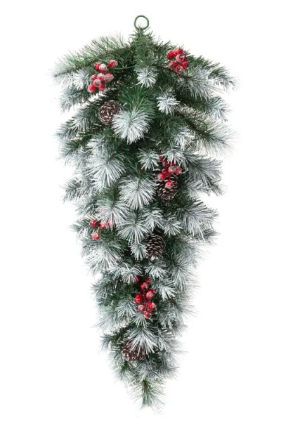 Glitzhome 3ft Artificial Christmas Teardrop Swag With Lights And Timer In Multi