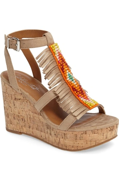 Ariat Unbridled Lolita Wedge Sandal In Sand Suede