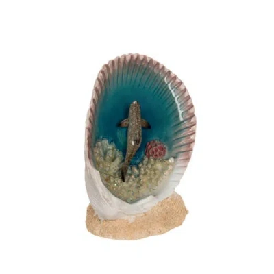 Beachcombers Shark In Seashell Figurine In Multi