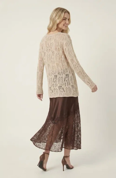 Modenaire Open Knit Pullover Sweater In Pattern