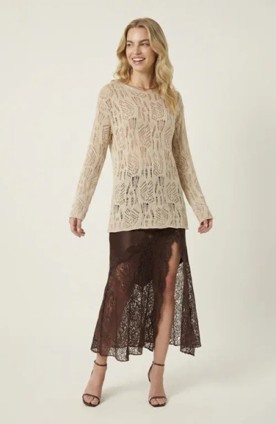 Modenaire Open Knit Pullover Sweater In Pattern